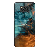 Golden Splash Poco X3 Glass Back Cover Online