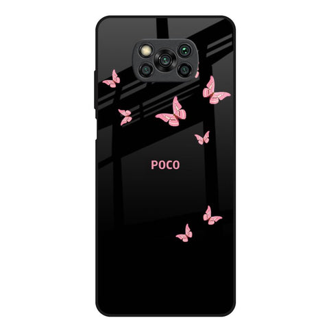 Fly Butterfly Poco X3 Glass Back Cover Online