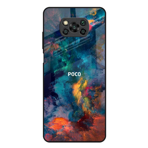 Colored Storm Poco X3 Glass Back Cover Online