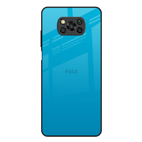 Blue Aqua Poco X3 Glass Back Cover Online