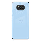 Pastel Sky Blue Poco X3 Glass Back Cover Online