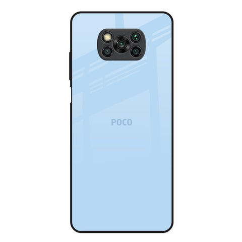 Pastel Sky Blue Poco X3 Glass Back Cover Online