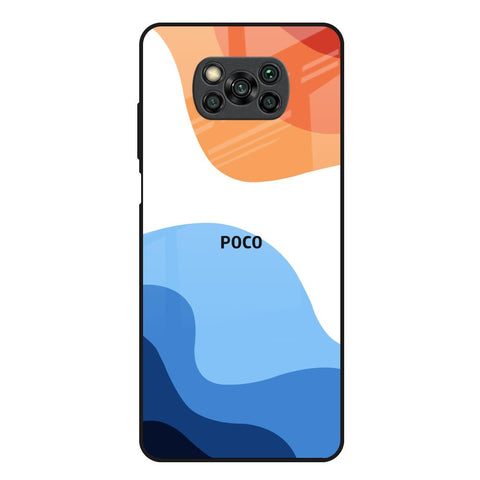 Wavy Color Pattern Poco X3 Glass Back Cover Online