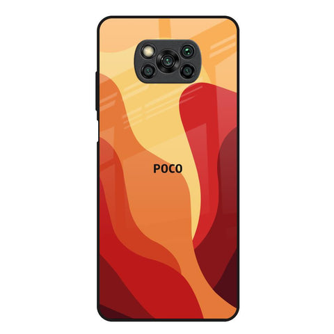 Magma Color Pattern Poco X3 Glass Back Cover Online