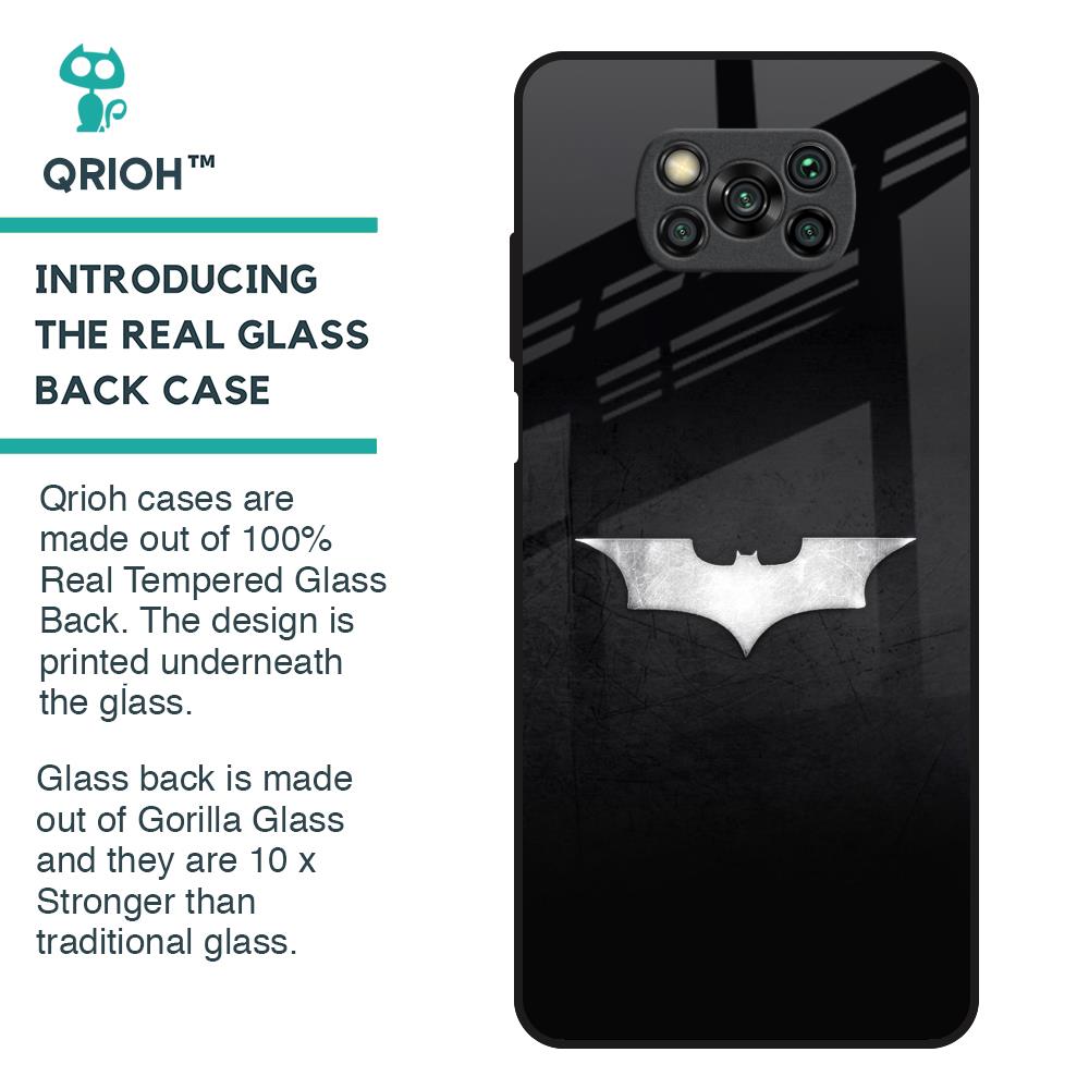 Super Hero Logo Glass Case for Poco X3