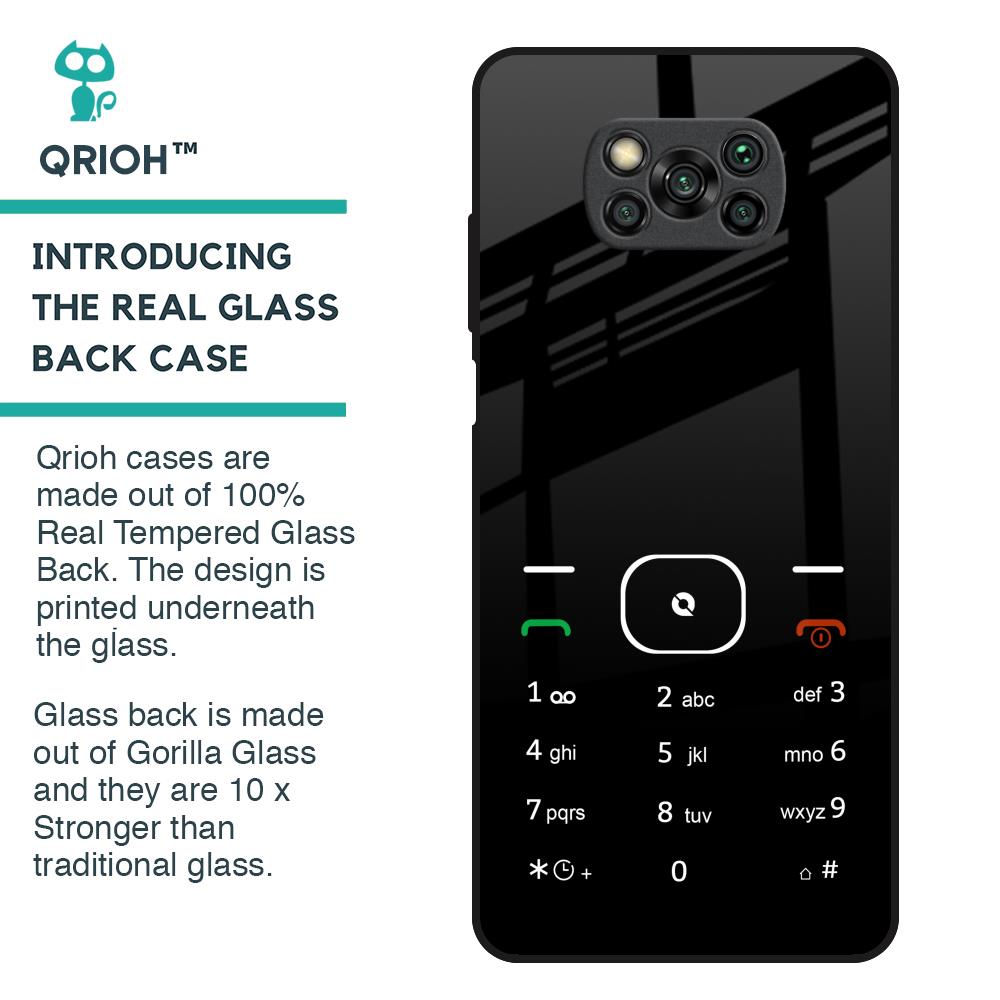 Classic Keypad Pattern Glass Case for Poco X3