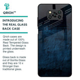 Dark Blue Grunge Glass Case for Poco X3