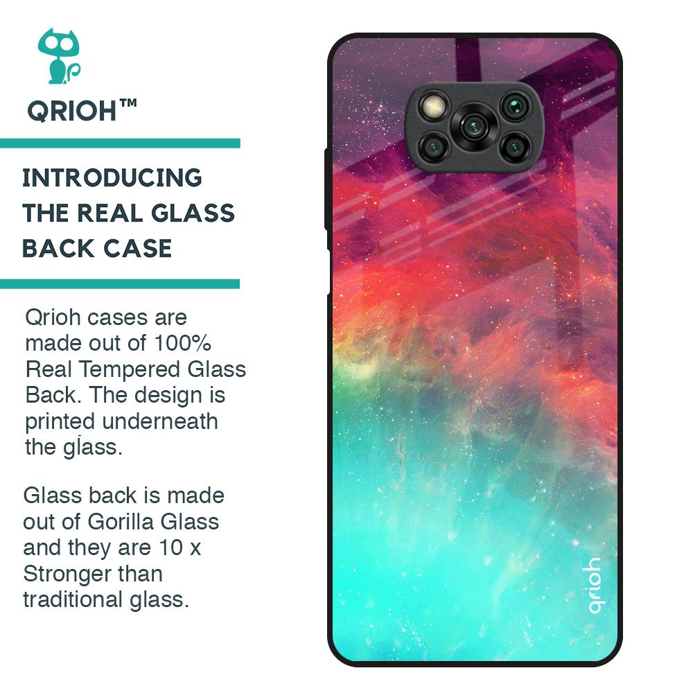 Colorful Aura Glass Case for Poco X3