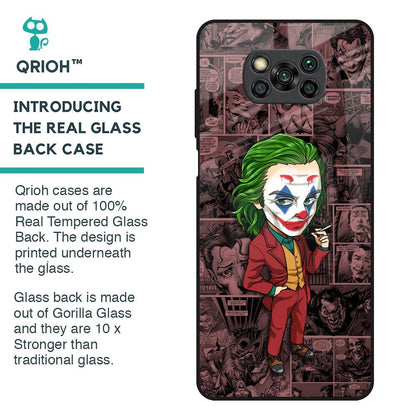 Joker Cartoon Glass Case for Poco X3