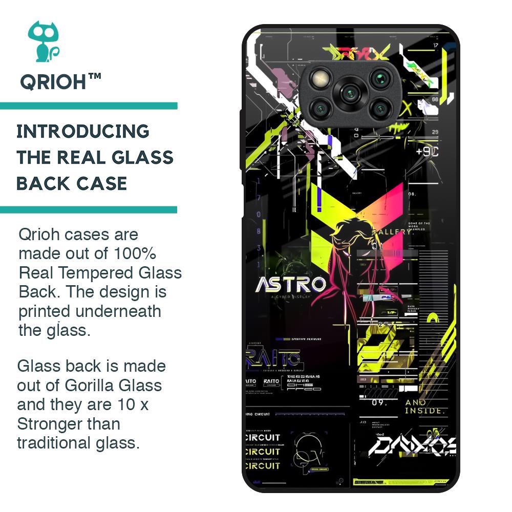 Astro Glitch Glass Case for Poco X3