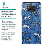 Blue Cheetah Glass Case for Poco X3