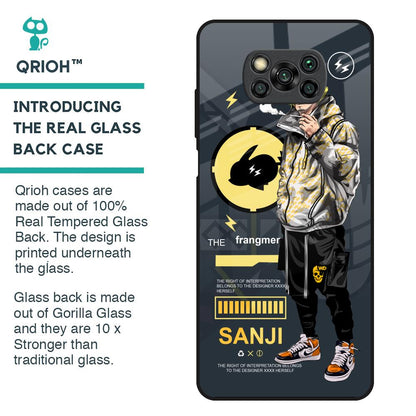 Cool Sanji Glass Case for Poco X3