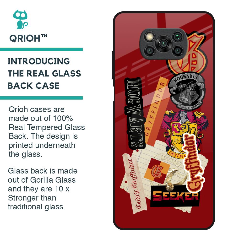 Gryffindor Glass Case for Poco X3