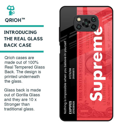 Supreme Ticket Glass Case for Poco X3
