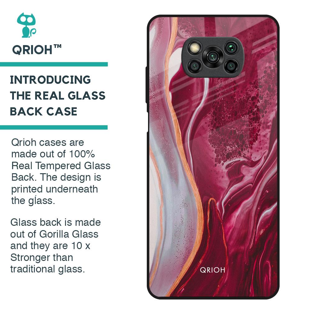 Crimson Ruby Glass Case for Poco X3