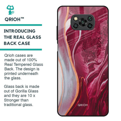 Crimson Ruby Glass Case for Poco X3