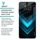 Vertical Blue Arrow Glass Case For Poco X3