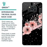 Floral Black Band Glass Case For Poco X3