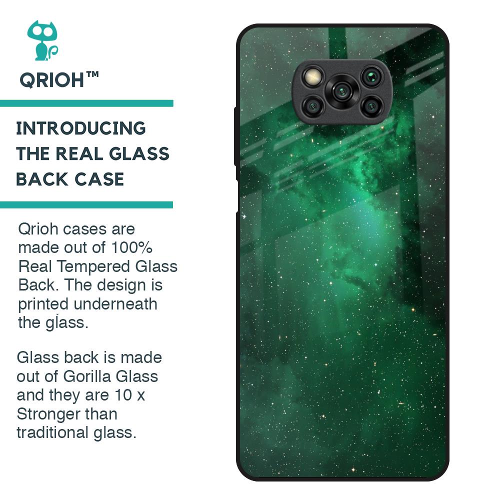 Emerald Firefly Glass Case For Poco X3