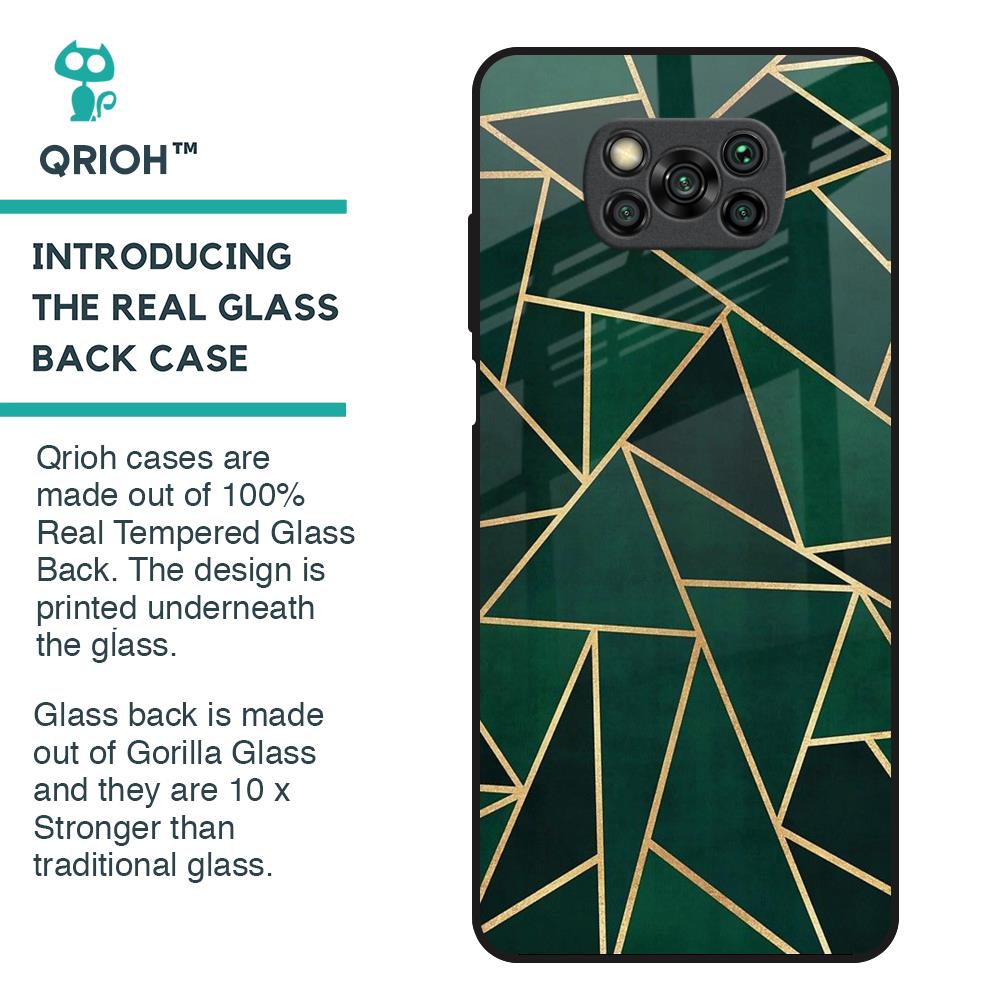 Abstract Green Glass Case For Poco X3