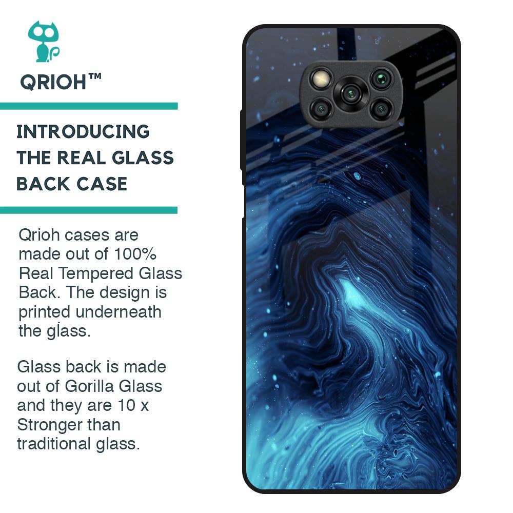Dazzling Ocean Gradient Glass Case For Poco X3