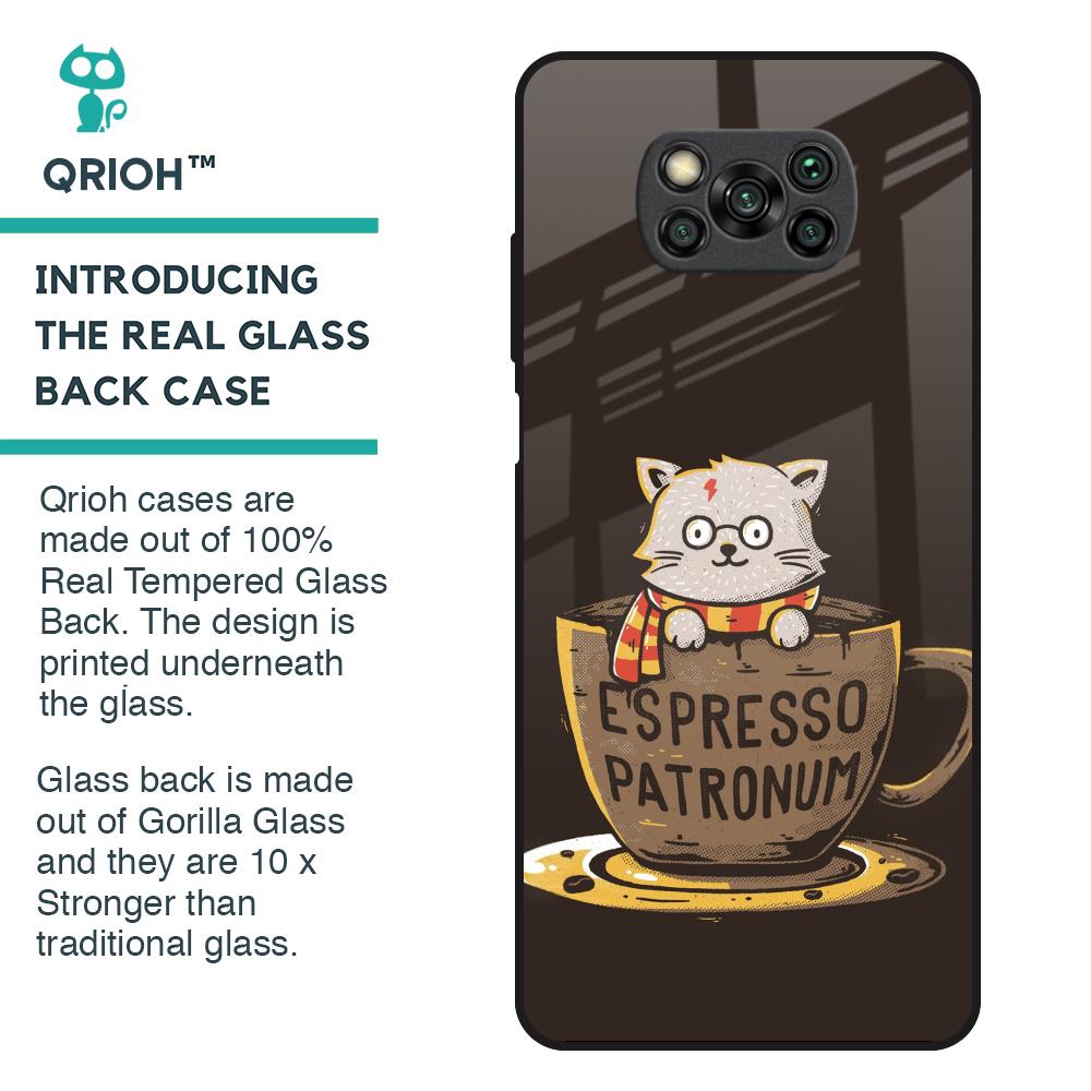 Tea With Kitty Glass Case For Poco X3