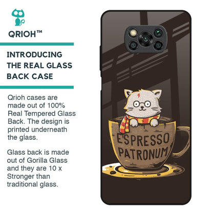 Tea With Kitty Glass Case For Poco X3