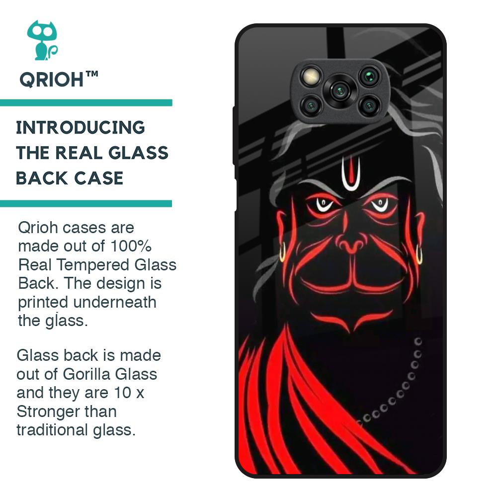 Lord Hanuman Glass Case For Poco X3
