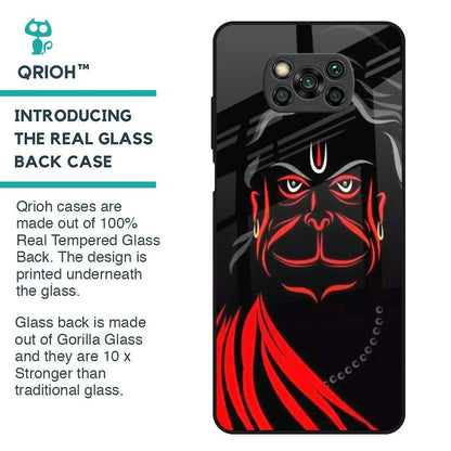 Lord Hanuman Glass Case For Poco X3