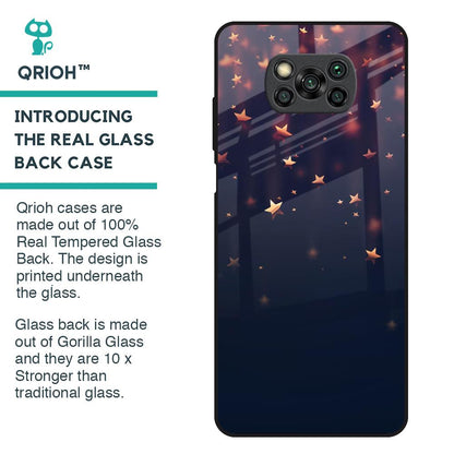 Falling Stars Glass Case For Poco X3