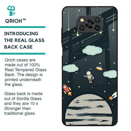 Astronaut Dream Glass Case For Poco X3