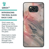 Pink And Grey Marble Glass Case For Poco X3