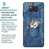 Kitty In Pocket Glass Case For Poco X3