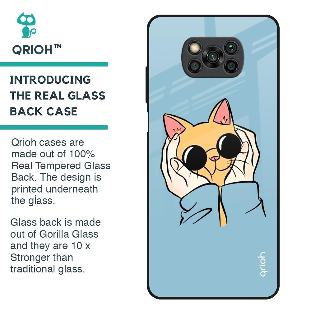 Adorable Cute Kitty Glass Case For Poco X3