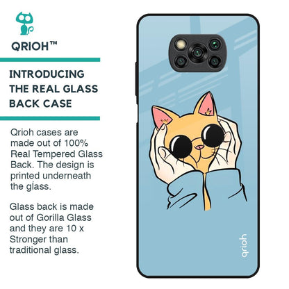 Adorable Cute Kitty Glass Case For Poco X3