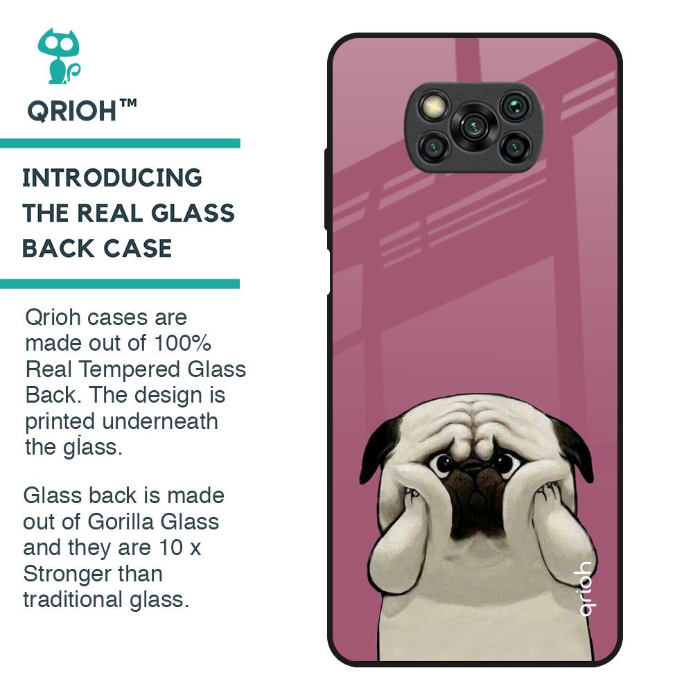Funny Pug Face Glass Case For Poco X3