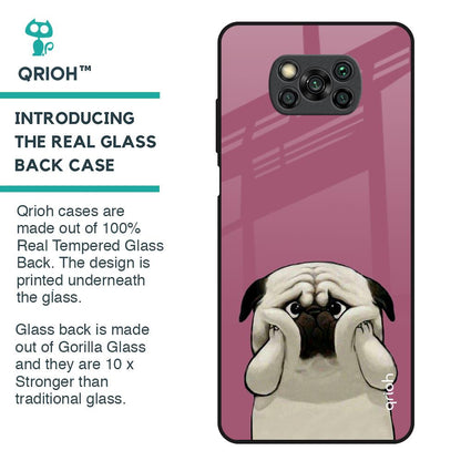 Funny Pug Face Glass Case For Poco X3