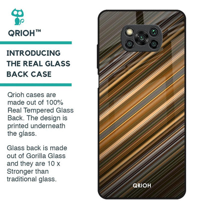 Diagonal Slash Pattern Glass Case for Poco X3