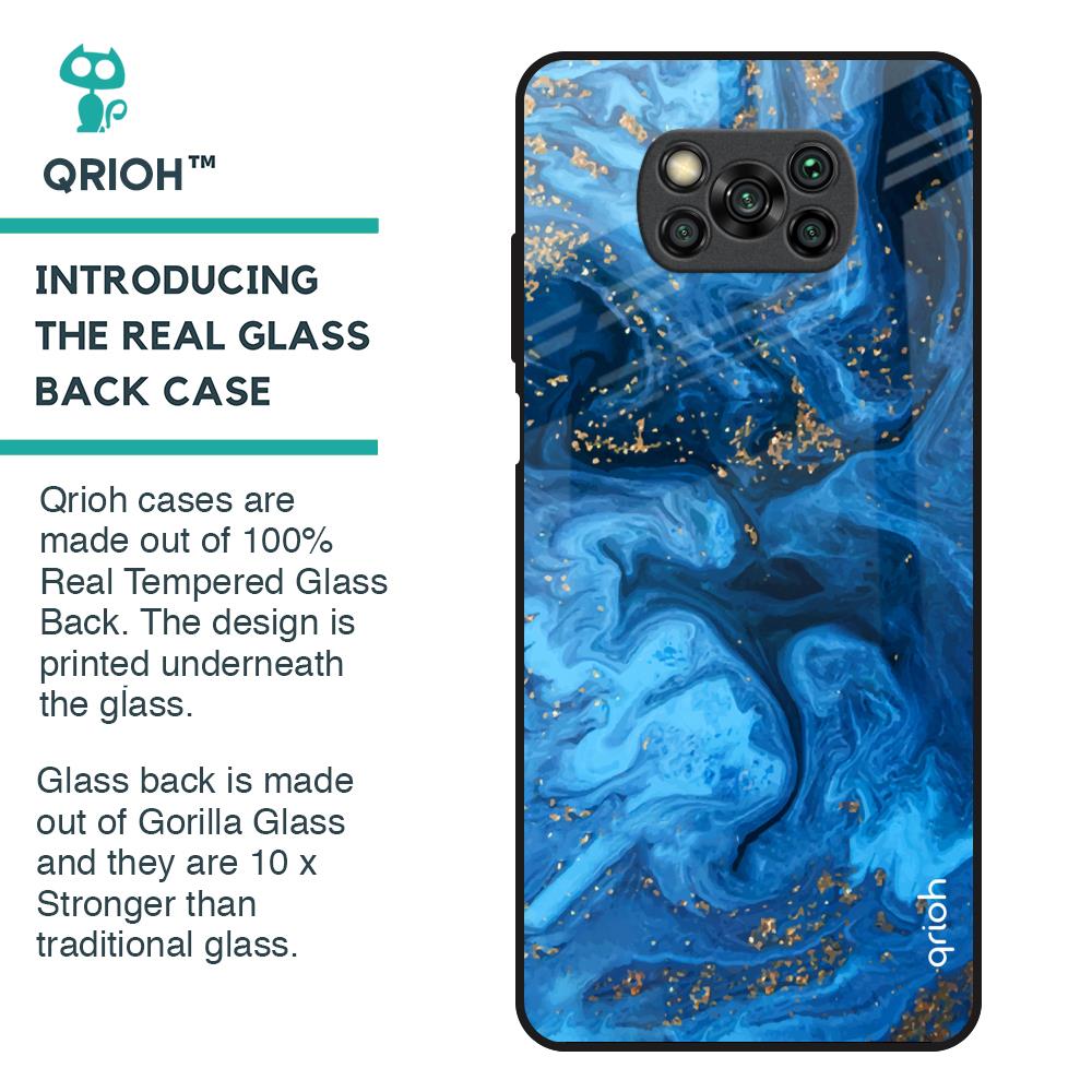 Gold Sprinkle Glass Case for Poco X3