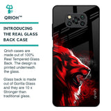 Red Angry Lion Glass Case for Poco X3