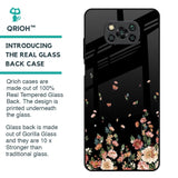 Floating Floral Print Glass Case for Poco X3