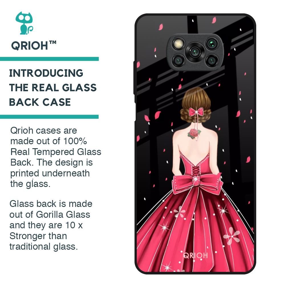Fashion Princess Glass Case for Poco X3