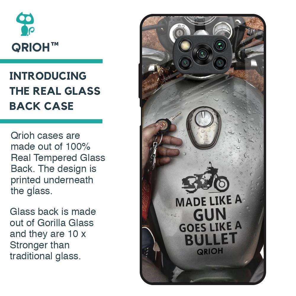 Royal Bike Glass Case for Poco X3