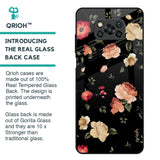 Black Spring Floral Glass Case for Poco X3
