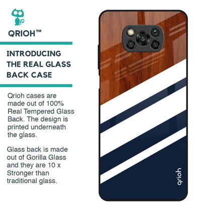 Bold Stripes Glass Case for Poco X3