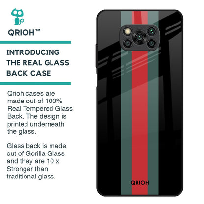 Vertical Stripes Glass Case for Poco X3