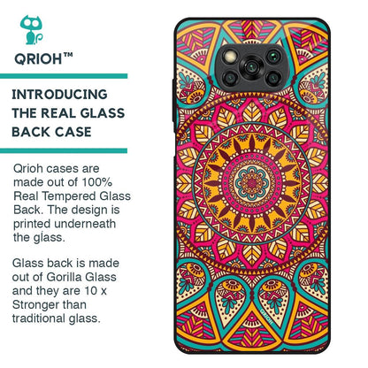 Elegant Mandala Glass Case for Poco X3