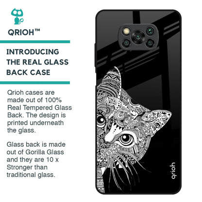 Kitten Mandala Glass Case for Poco X3