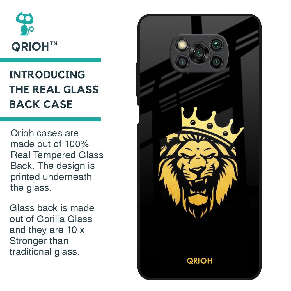 Lion The King Glass Case for Poco X3