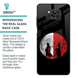 Anime Red Moon Glass Case for Poco X3